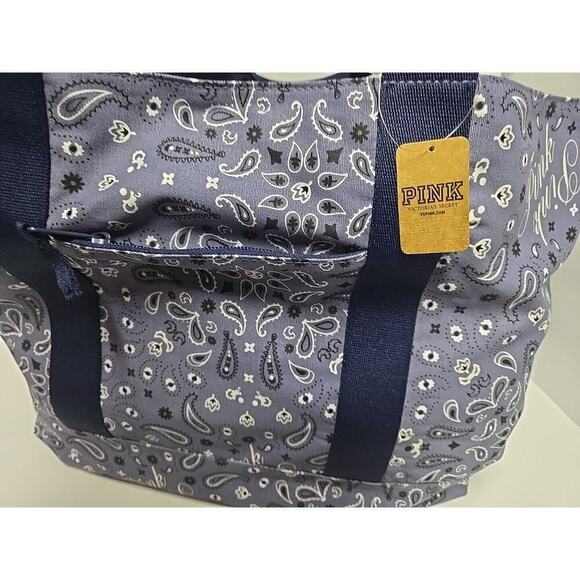 Victoria's Secret Pink Tote Bag Overnight Bag Small Floral Pattern 2 Sides Large - Picture 5 of 16